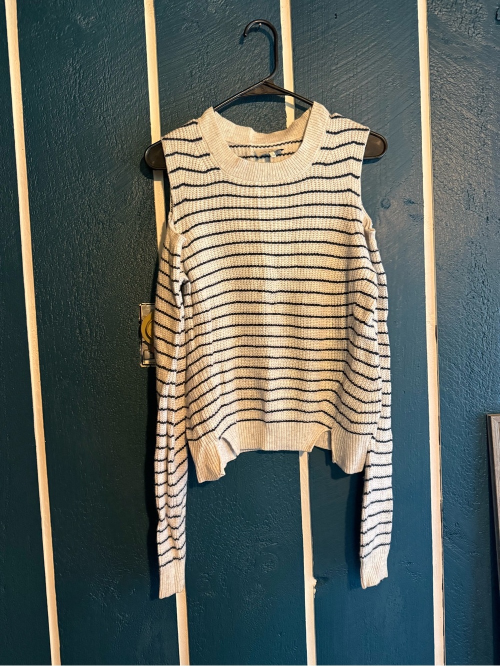 Lucky Brand Cold-Shoulder Striped Sweater